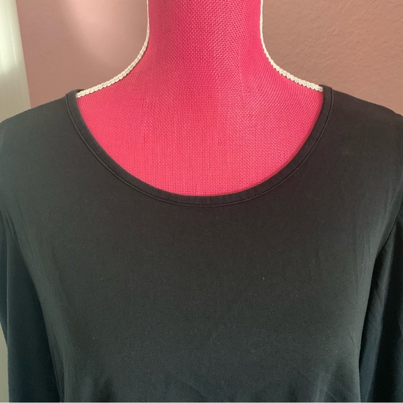 Black 3/4 Sleeve Agnes & Dora Blouse Puckered Shoulder size XL - Picture 4 of 7
